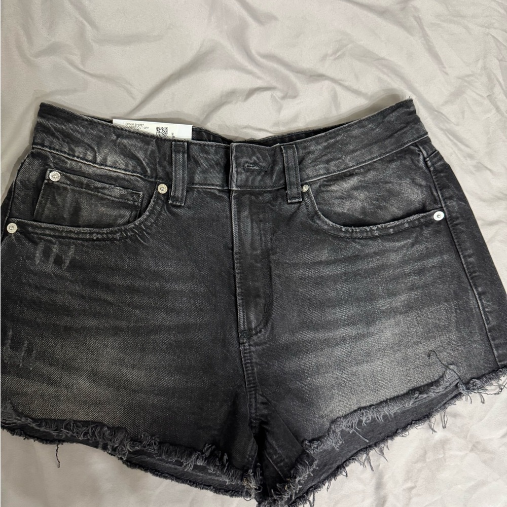 Garage Faded Black Jean Shorts